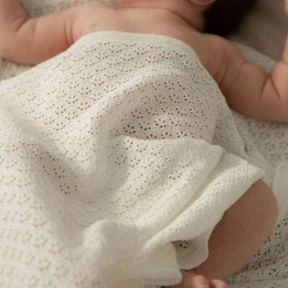 Ажурная Пеленка- плед кремовый - миниатюра фотографии товара в каталоге ЛиноБамбино