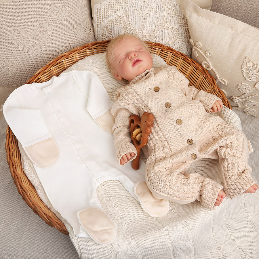 Вязаный комбинезон "Косички" бежевый фото 5