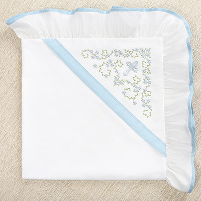 Крыжма с уголком "Незабудка" для крещения девочки фото 1