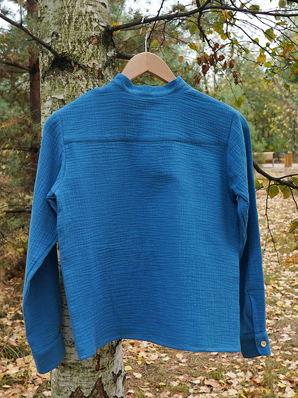 Рубашка для мальчика муслин лазурь фото 6