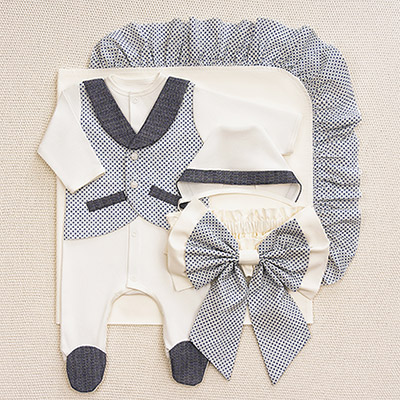 Костюмчик/комплект с уголком Денди крестики-нолики - миниатюра фотографии товара в каталоге ЛиноБамбино