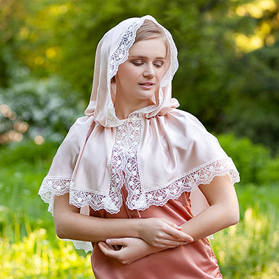 Платок с капюшоном для церкви "Леда" - фото из магазина ЛиноБамбино