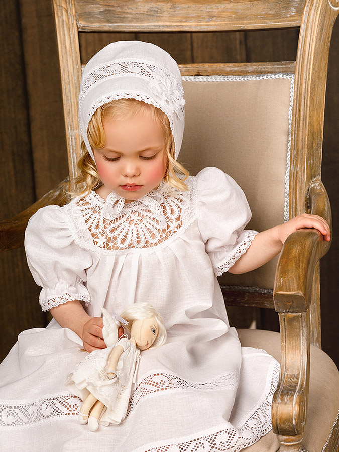 Чепчик с кружевным цветком "Катерина" фото 1