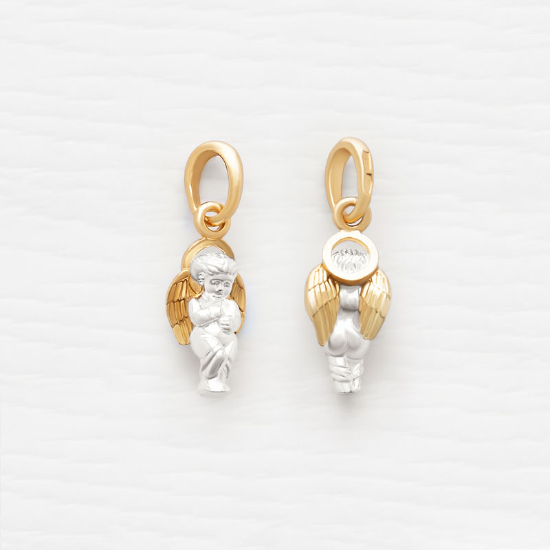 Серебряная подвеска Ангелочек, объемный фото 3