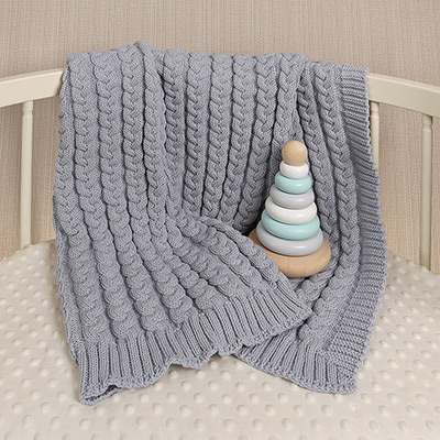 Детский плед "Косички" серый - миниатюра фотографии товара в каталоге ЛиноБамбино