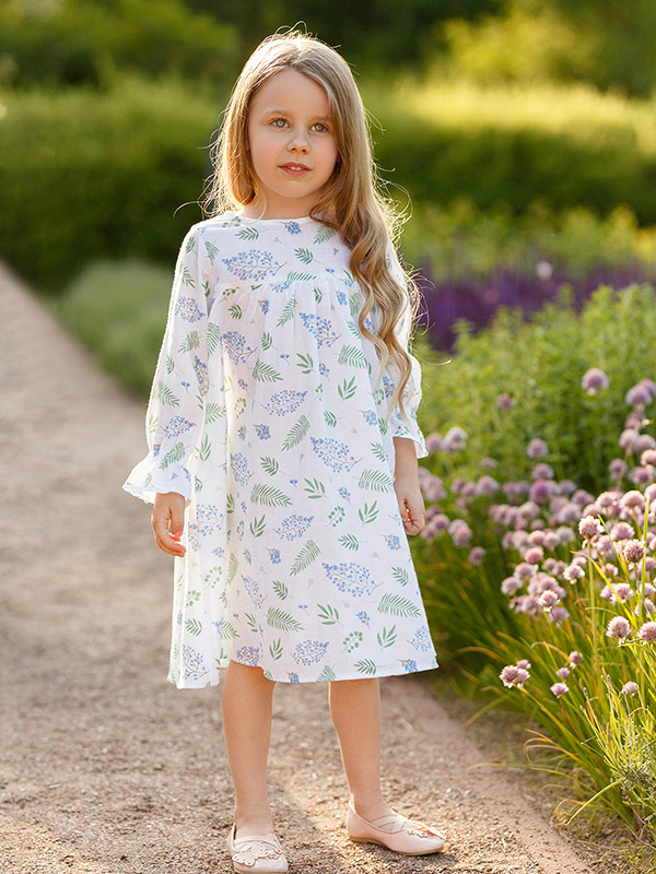 Платье Веточки голубика муслин фото 2