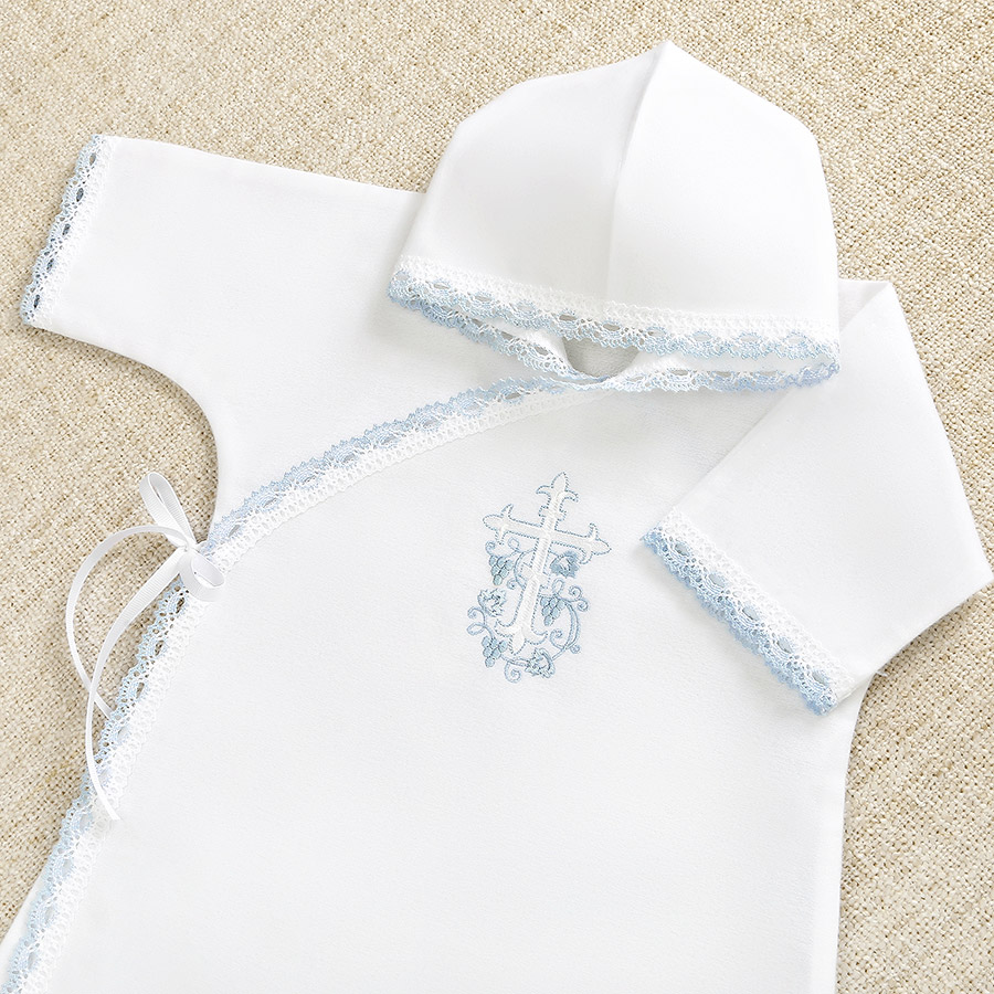 Крестильный комплект "Голубой лучик" с пеленкой фото 7