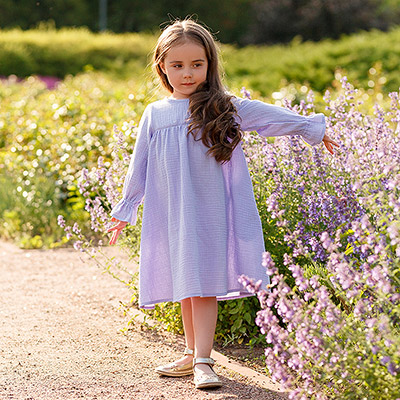 Платье Дымка сиреневое муслин - миниатюра фотографии товара в каталоге ЛиноБамбино
