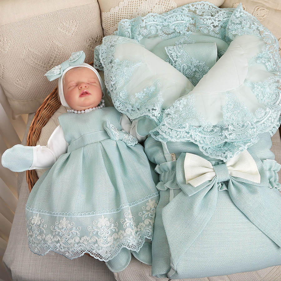 Комплект на выписку девочки "Люрекс" тиффани фото 10