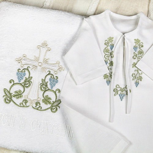 Крестильный набор для мальчика "Владимир" с полотенцем - миниатюра фотографии товара в каталоге ЛиноБамбино