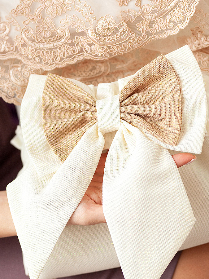 Комплект на выписку девочки "Люрекс" молоко-какао фото 6