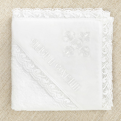 Полотенце для крещения "Классика" с капюшоном - миниатюра фотографии товара в каталоге ЛиноБамбино