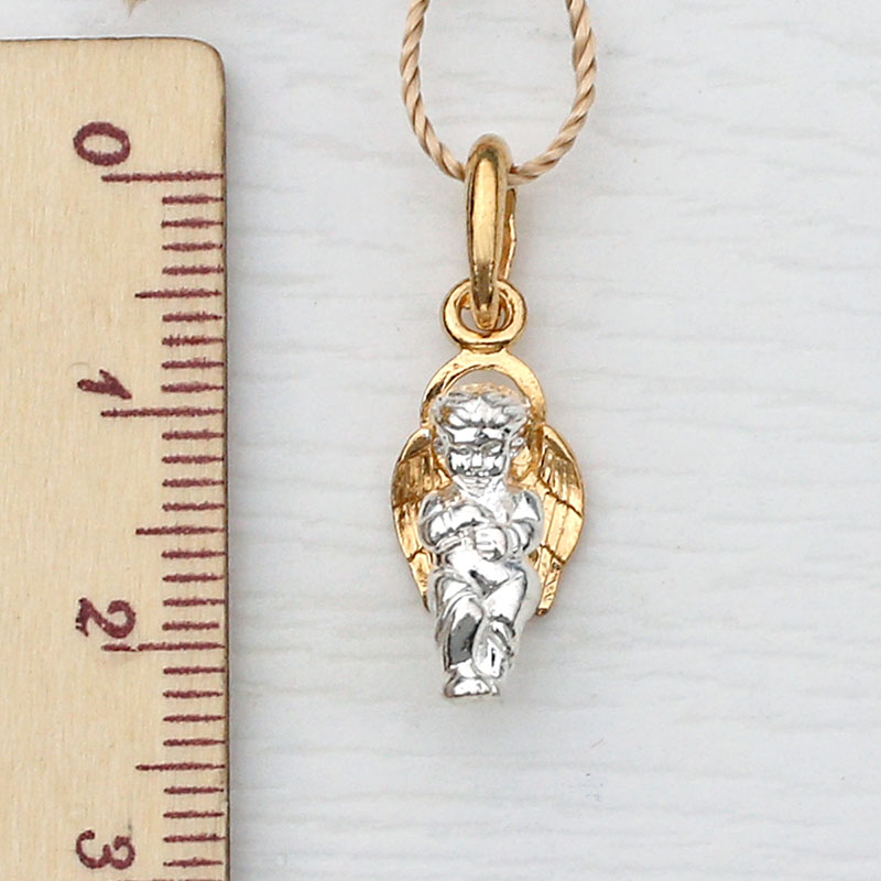 Серебряная подвеска Ангелочек, объемный фото 1