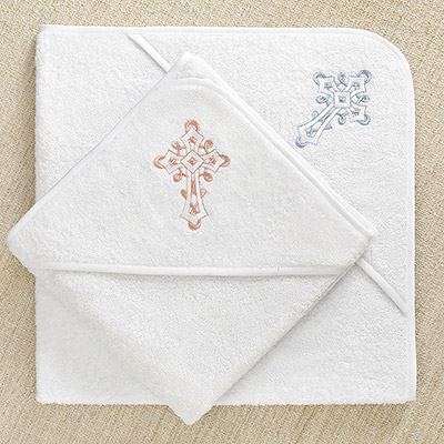 Фото товара "Крестильный набор с полотенцем "Листики"" при наведении