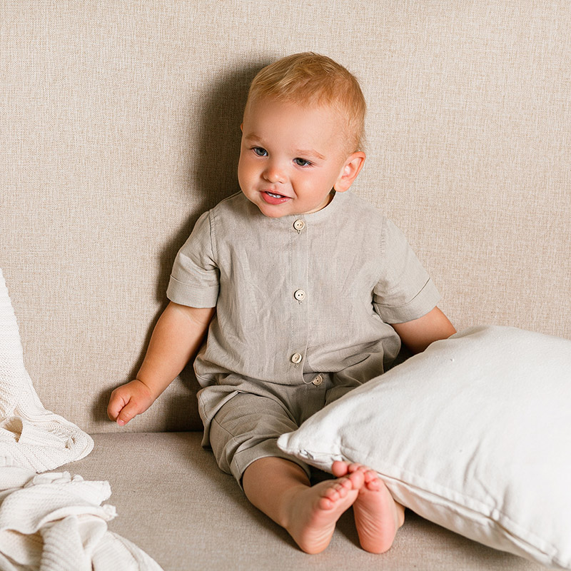 Льняной комбинезон Ветерок тауп фото 4