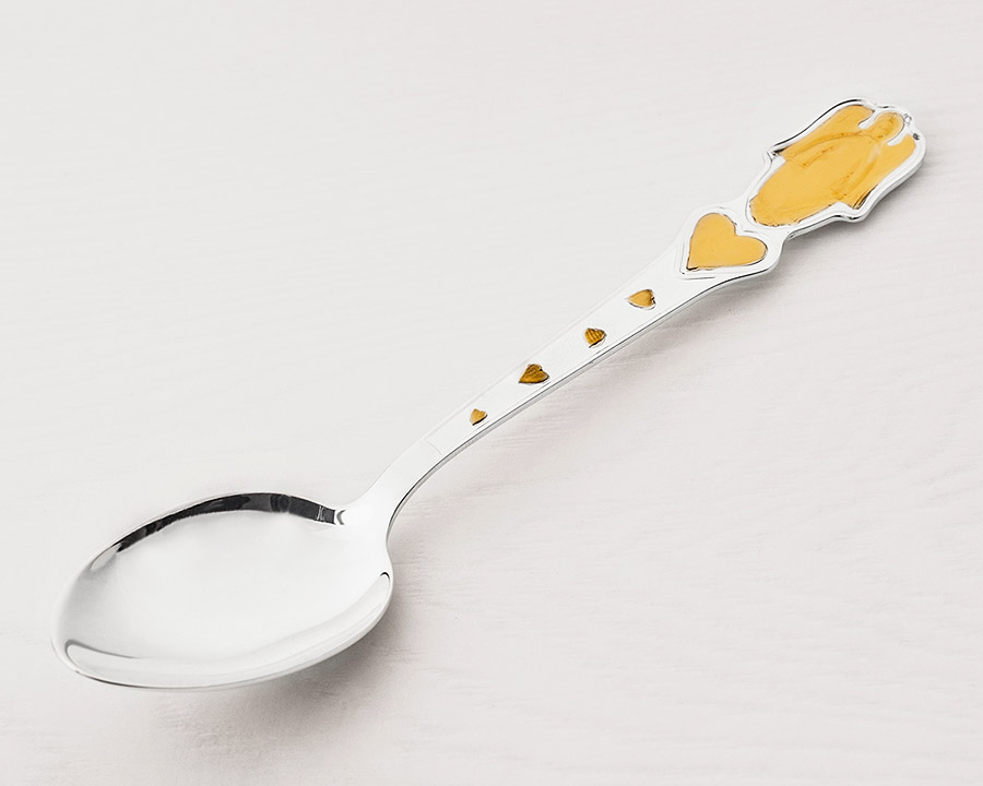 Серебряная ложка с позолотой "Ангел" фото 1