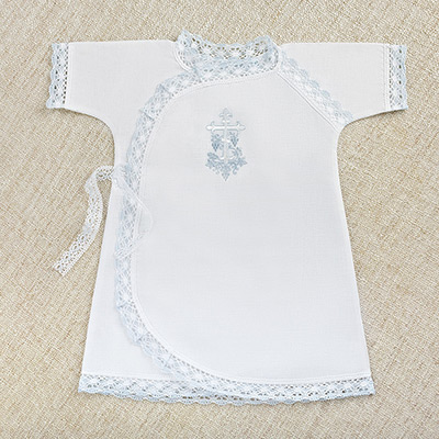 Фото товара "Крестильная рубашка "Голубая лоза" для мальчика" из магазина ЛиноБамбино