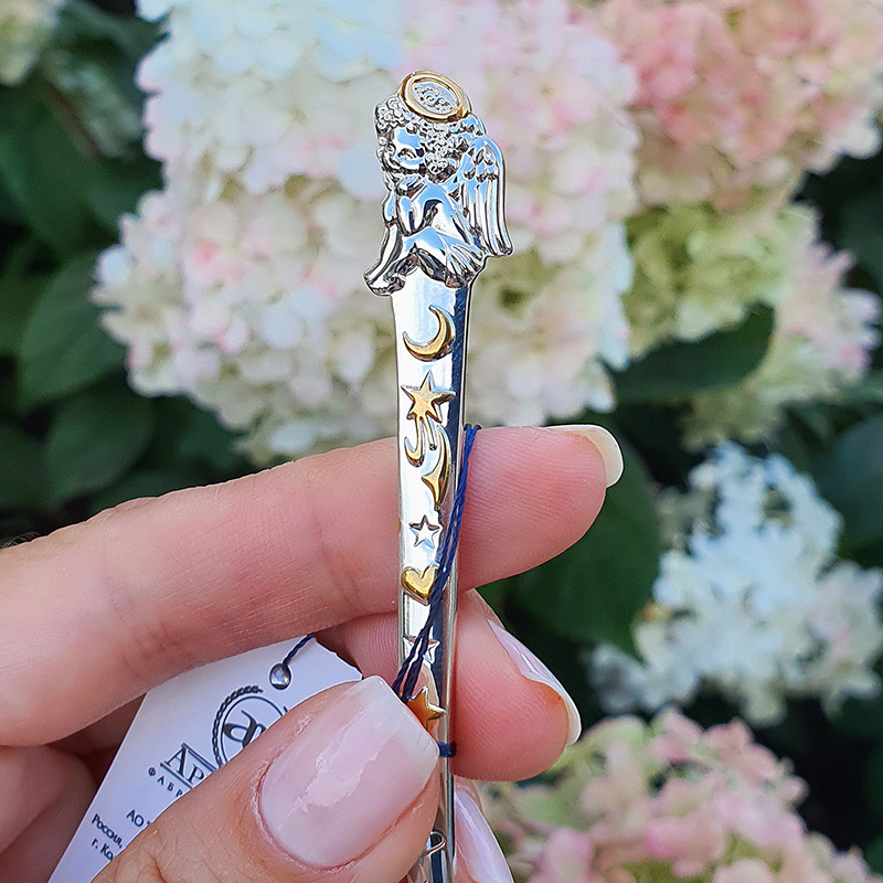 Серебряная тактильная ложка "Ангел" фото 2