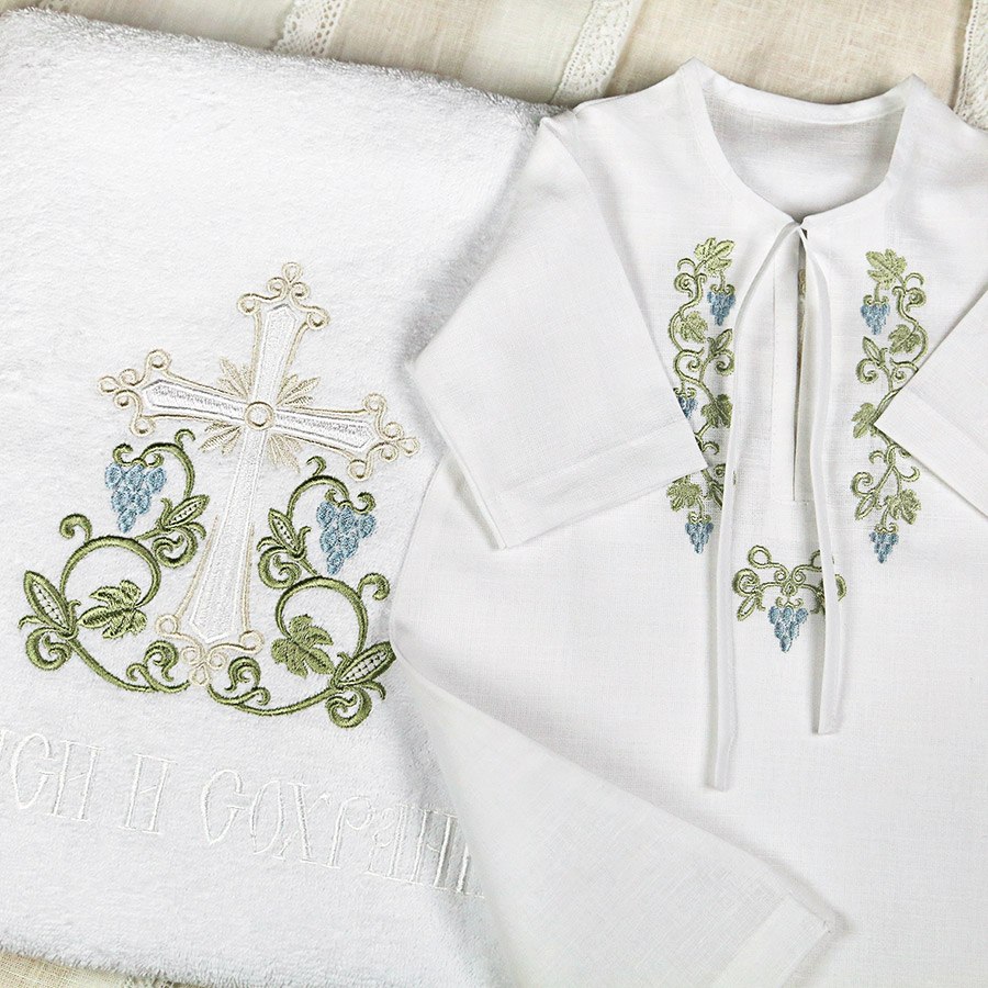 Крестильный набор для мальчика "Владимир" с полотенцем фото 3