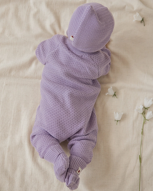 Вязаный текстурный комбинезон Лиловый фото 4
