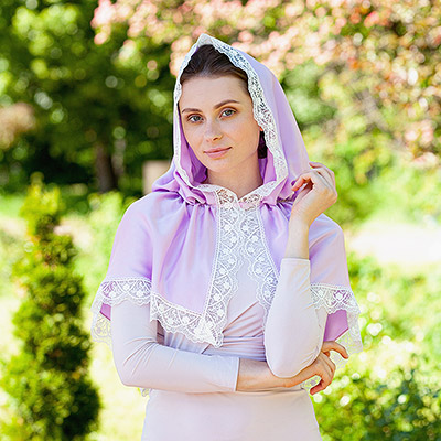 Церковная накидка с капюшоном "Лаванда" - фото из магазина ЛиноБамбино