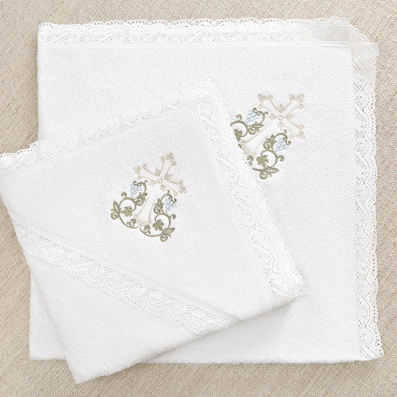 Махровое крестильное полотенце "Процветший крест" фото 7