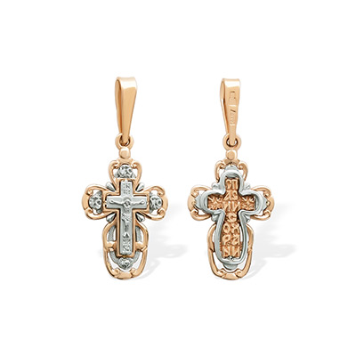 Золотой крестик 12154АКВ - миниатюра фотографии товара в каталоге ЛиноБамбино