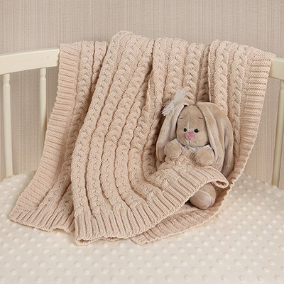 Детский плед "Косички" бежевый - миниатюра фотографии товара в каталоге ЛиноБамбино