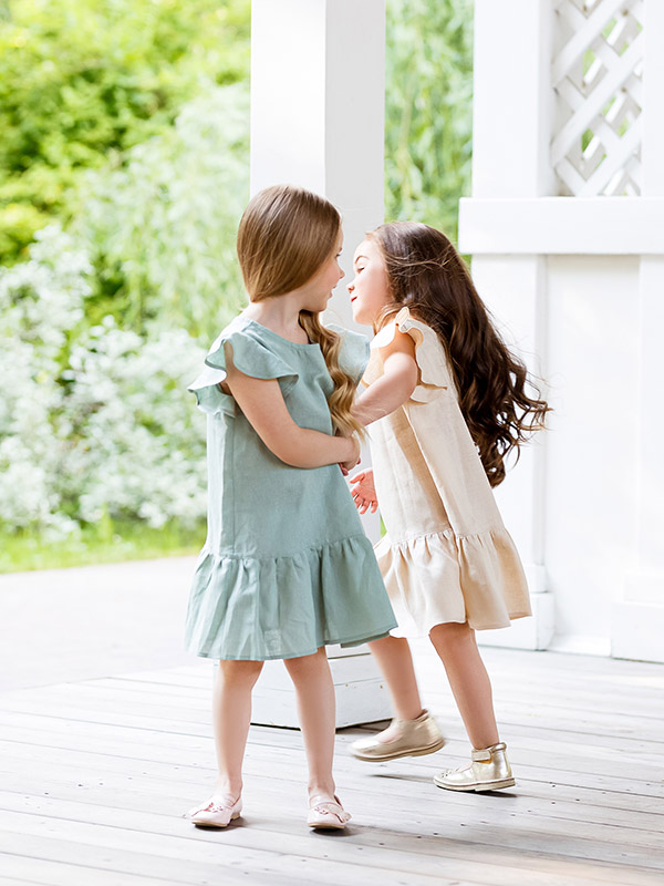 Платье Нимфа полынь лён фото 3