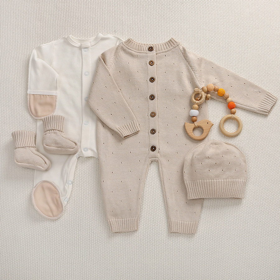 Набор комбинезон с пледом "Капелька" бежевый фото 2