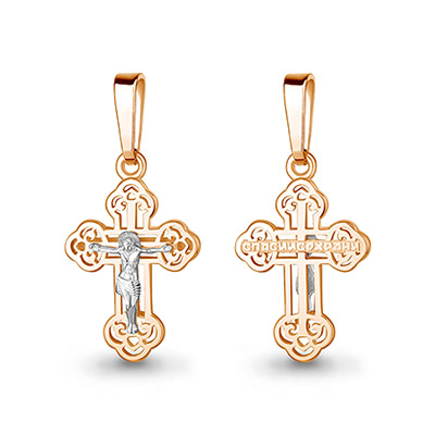 Золотой крестик 14943АКВ - миниатюра фотографии товара в каталоге ЛиноБамбино