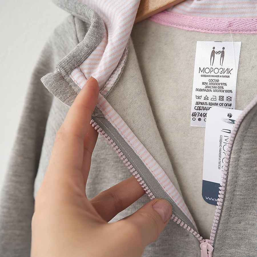 Комбинезон Морозик серо-розовый фото 6
