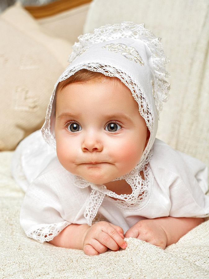 Чепчик с золотой вышивкой "София" фото 2