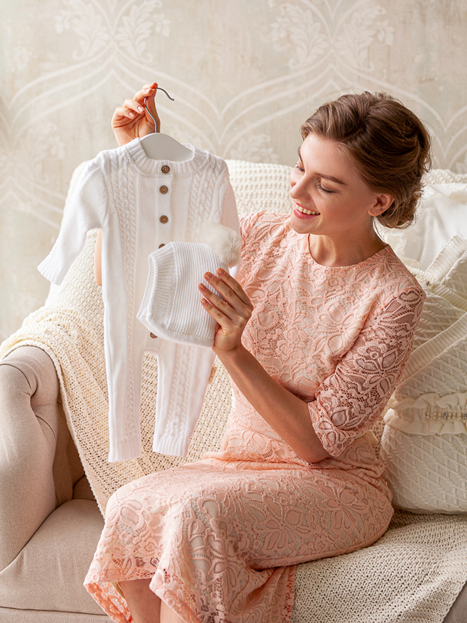 Вязаный комбинезон "Косички" молочный фото 5