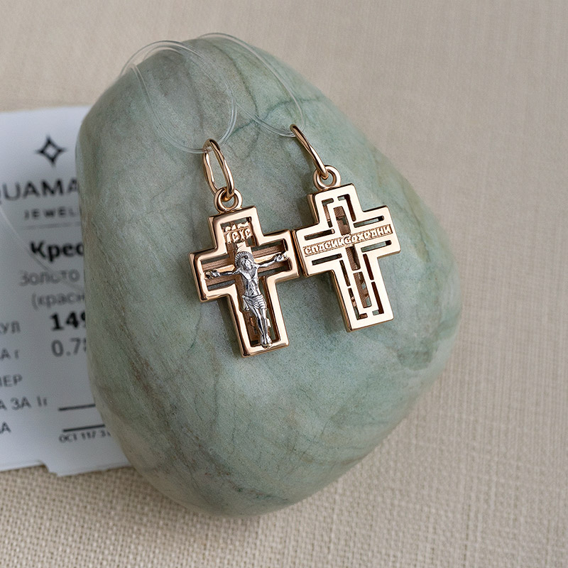 Золотой крестик 14949АКВ фото 4