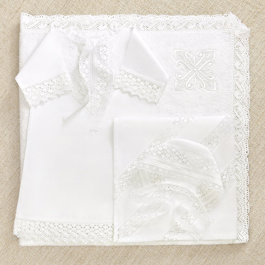 Крестильный набор для девочки "Ирина" с полотенцем  фото 10