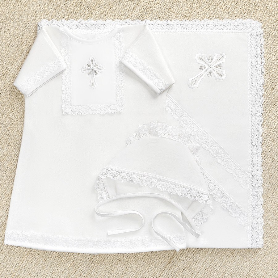 Крестильный комплект "Светик" для ребенка с пеленкой фото 3