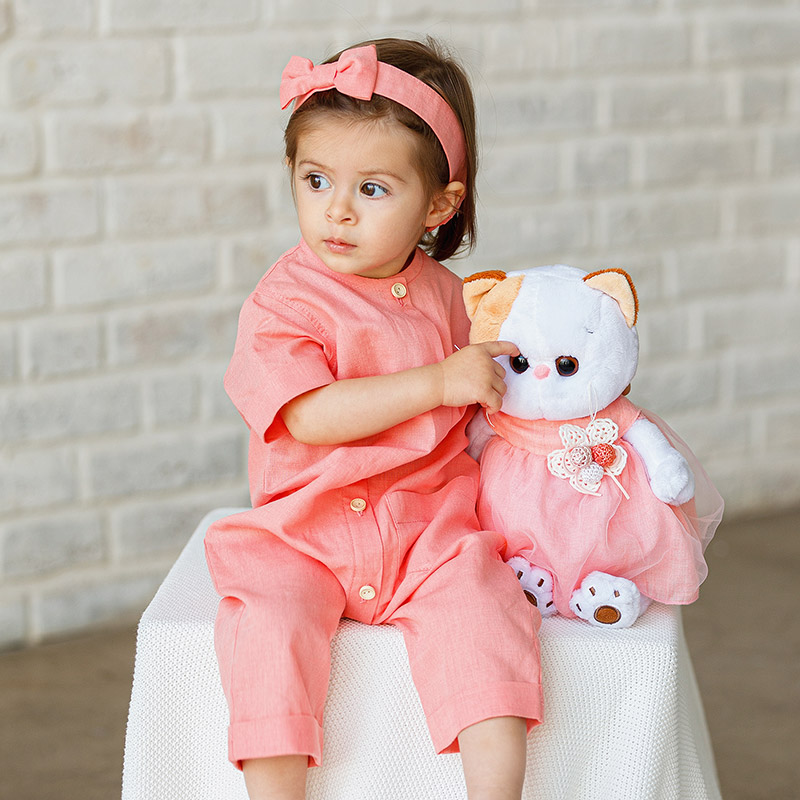 Льняной комбинезон Ветерок лосось фото 4