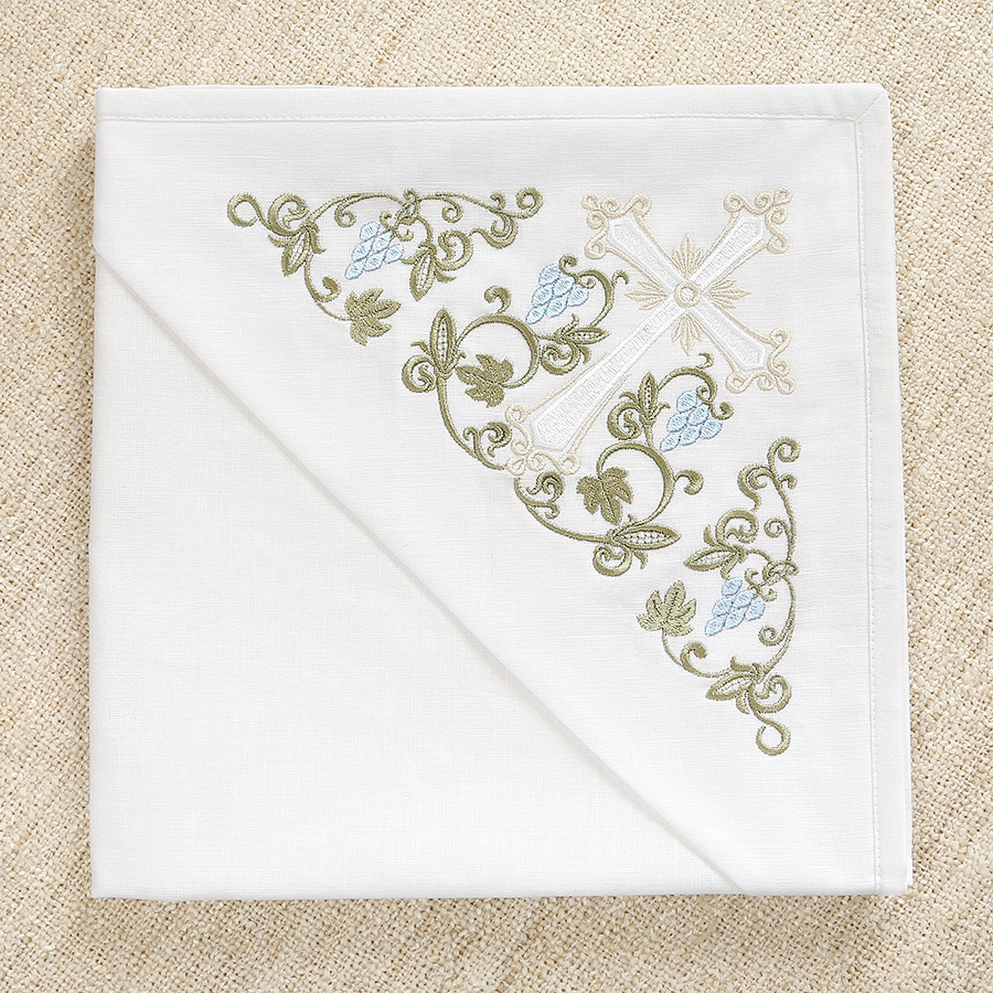 Пеленка для крещения с капюшоном  "Процветший крест" фото 2