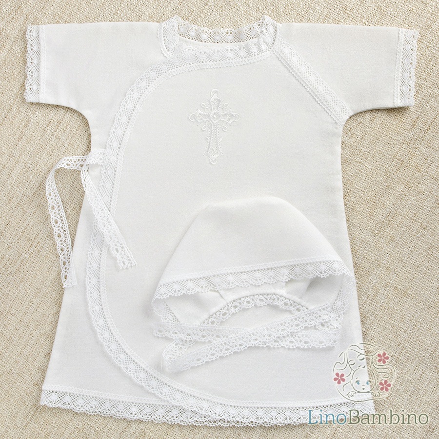 Крестильный комплект "Кружевное перышко" с пеленкой фото 6