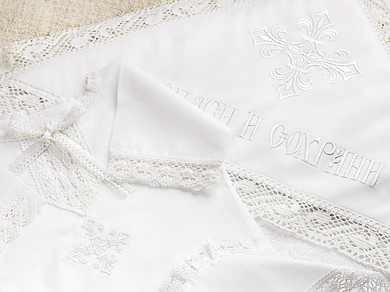 Полотенце для крещения "Классика" с капюшоном фото 4