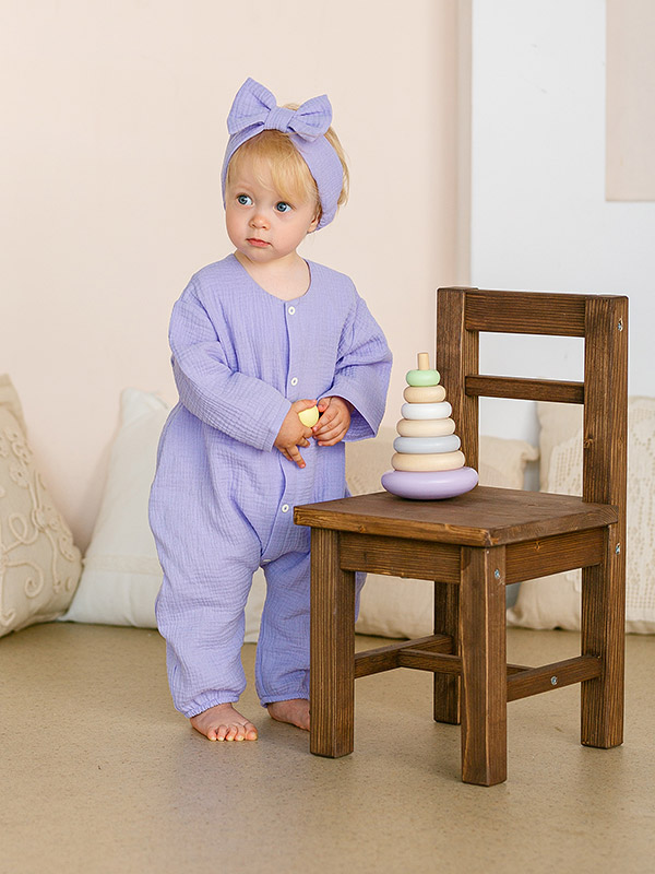 Комбинезон Облачко сирень из муслина фото 4