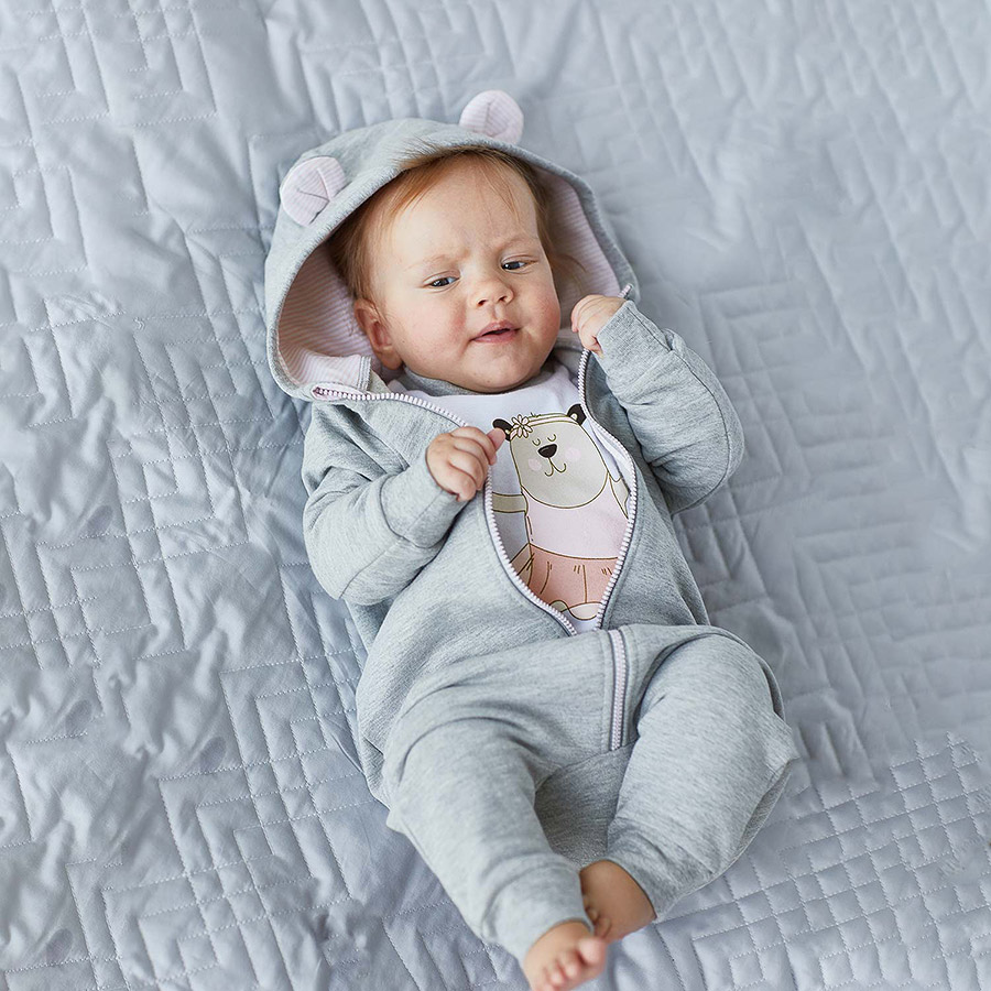 Комбинезон Морозик серо-розовый фото 1