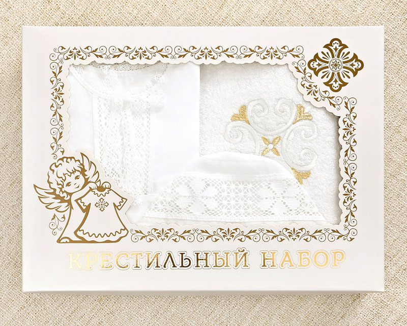 Крестильный набор для девочки "Пелагея" с полотенцем фото 3