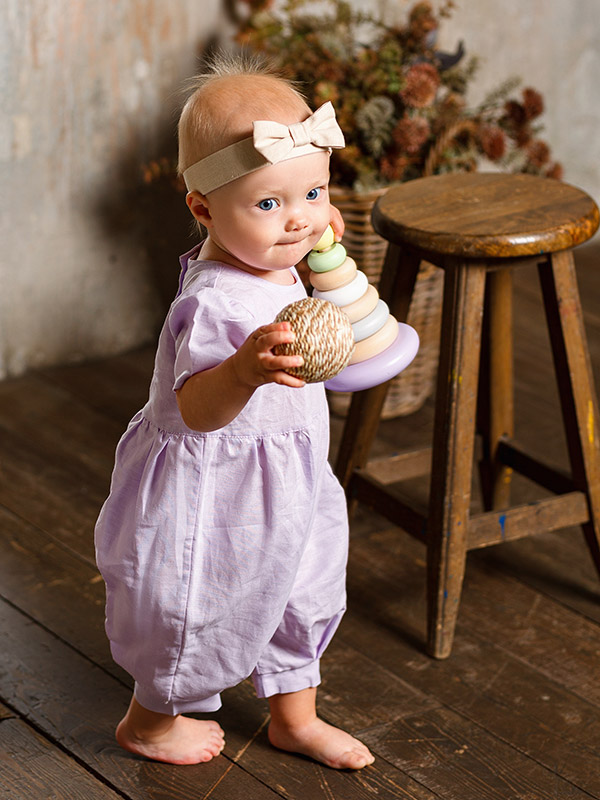 Льняной комбинезон Безе лаванда фото 5