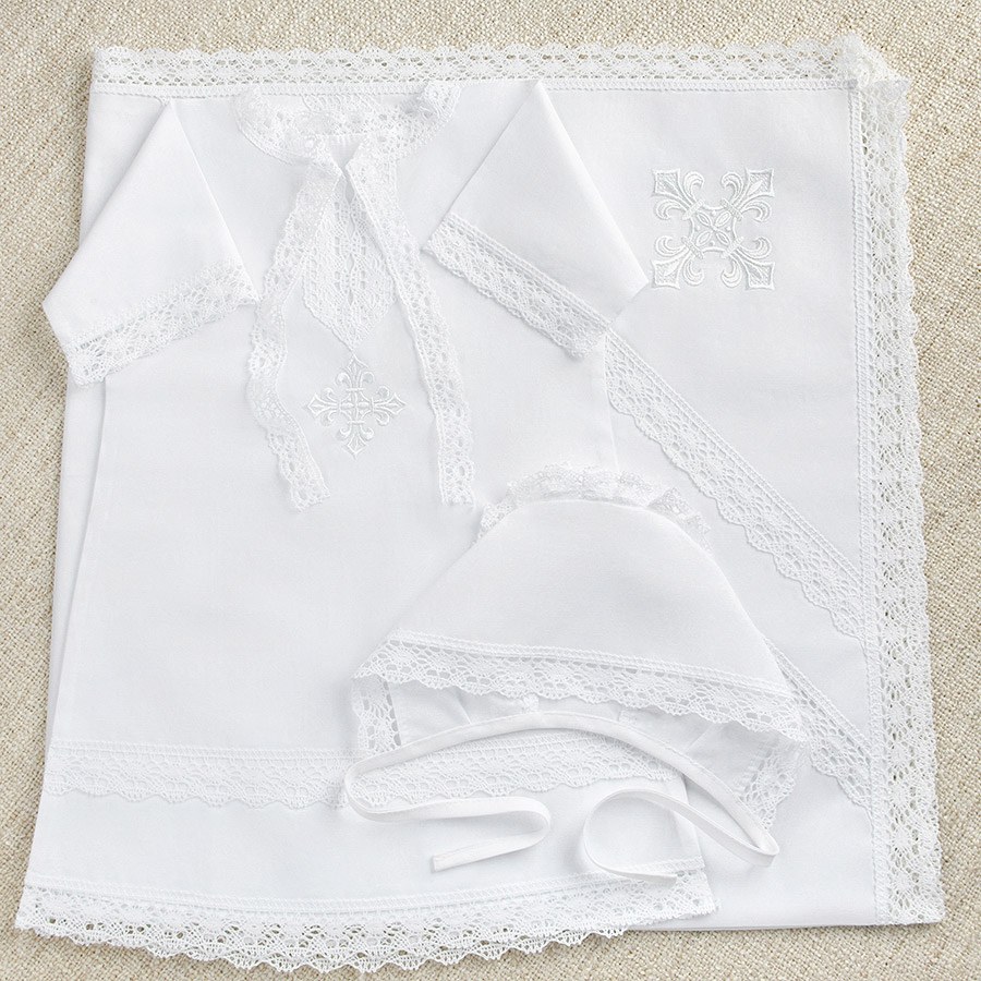 Крестильный комплект "Классика" для ребенка с пеленкой фото 2