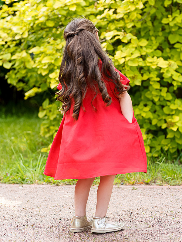 Платье базовое красное лён фото 5
