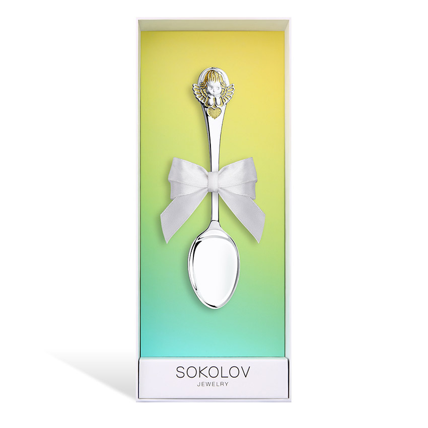 Серебряная ложка "Малыш Ангелочек" фото 4