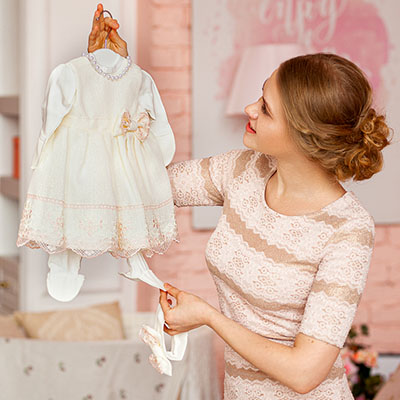 Костюмчик с платьем "Люрекс" молоко+пудра - миниатюра фотографии товара в каталоге ЛиноБамбино