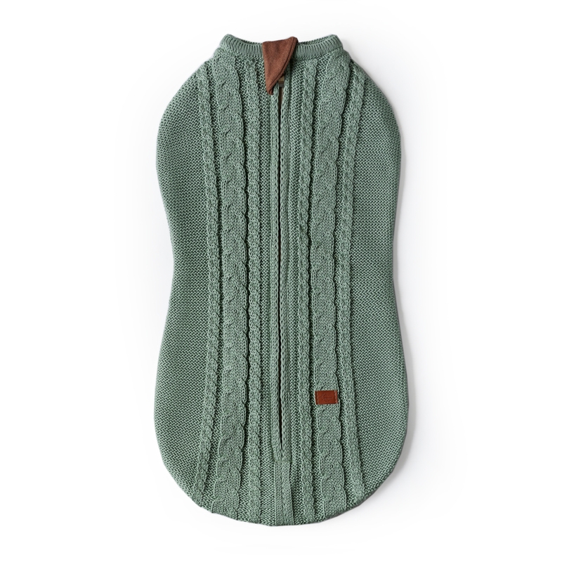 Вязаный кокон для новорожденного Loom оливковый фото 1